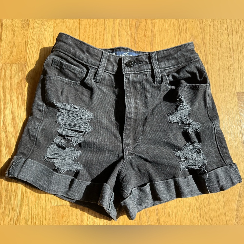 Hollister Vintage Black Denim Shorts